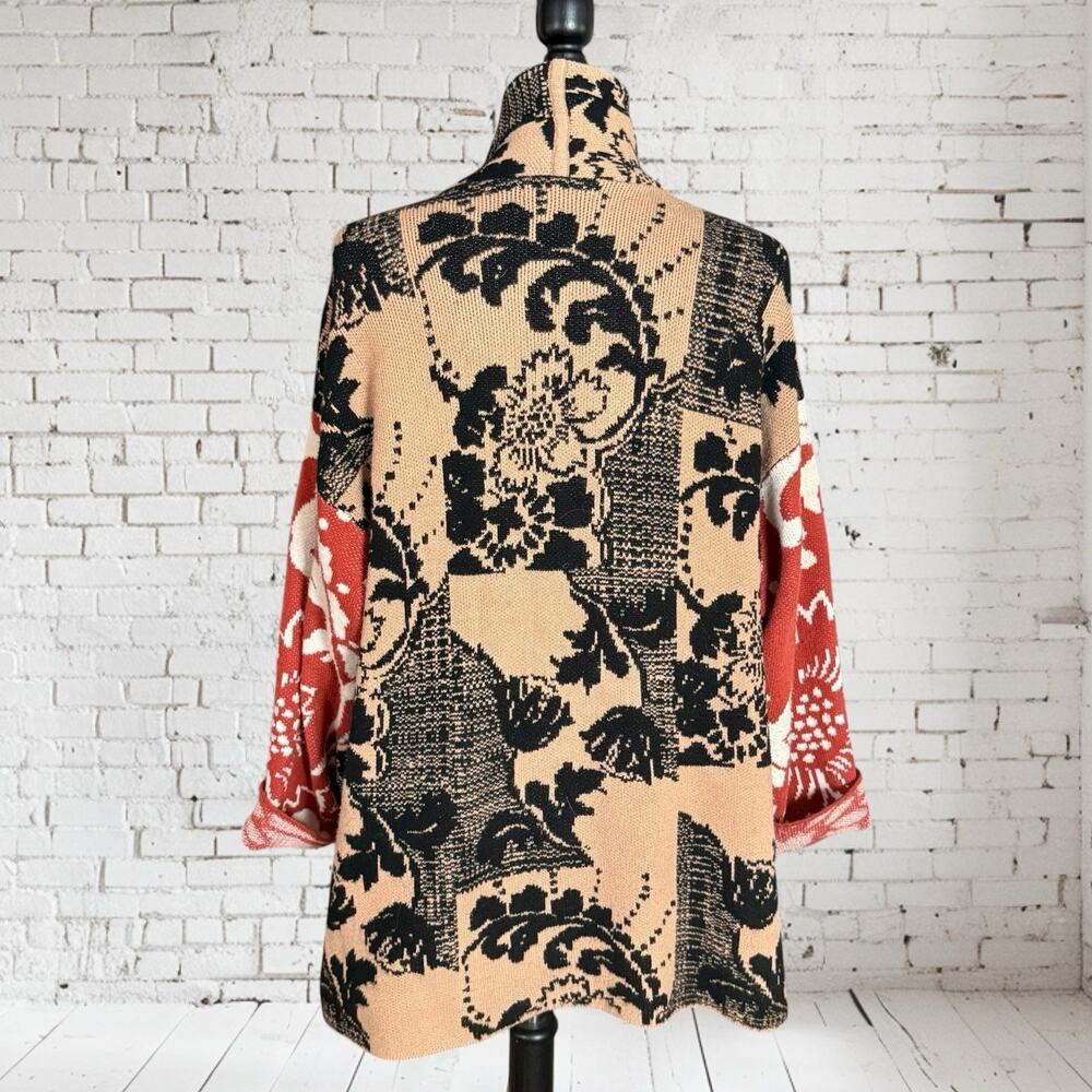 Anthropologie Lola Cardigan Sweater Sz XS/S Oversized Black Multi Floral Boho - Picture 8 of 14